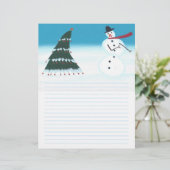 Rocking Snowman and Tree Christmas Letterhead (Standing Front)