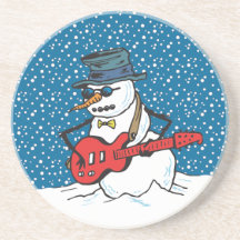 Rocking Snowman Playing A Guitar