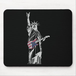 Rocking Statue Of Liberty 4th Of July Guitar Mouse Pad