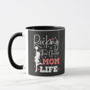 Rocking The Cheer Mom Life Funny Cheerleader Funny Mug