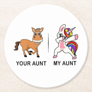 Rocking The Dog Mom Aunt Life Gift For Auntie Round Paper Coaster