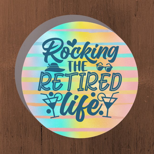 Rocking the Retired Life Cruise Door Marker Car Magnet (Colorful retirement celebration magnet)