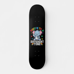 Rocking to a Different Tune Cute Elephant Autism Skateboard