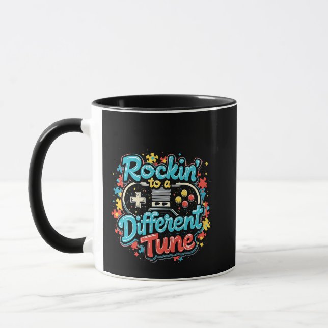 Rocking to a Different Tune Gaming Pad Autism  Mug (Left)