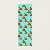 Rocking wooden horse pattern on blue bookmark (Back)