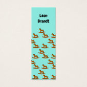 Rocking wooden horse pattern on blue bookmark (Front)