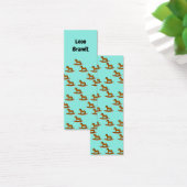 Rocking wooden horse pattern on blue bookmark (Desk)
