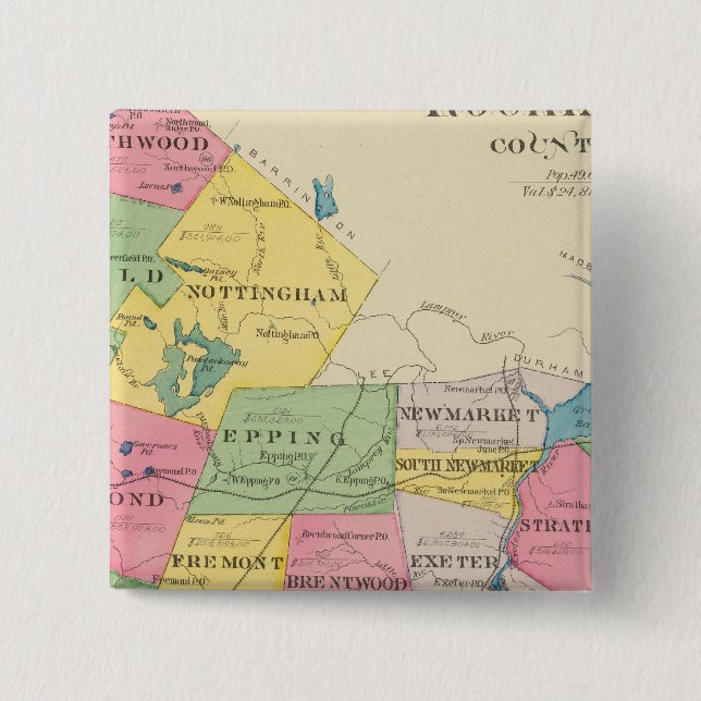 Rockingham County, NH Pinback Button (Front)