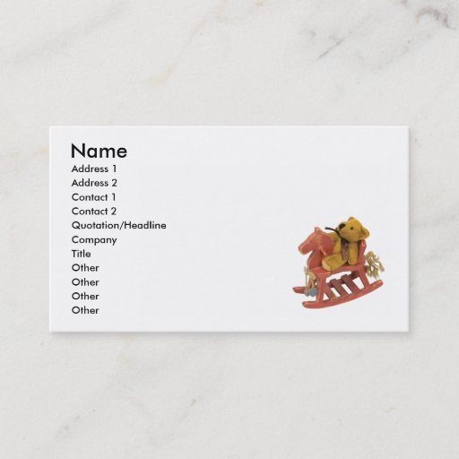 Customizable RockingHorseTeddy, Name, Address 1, Address 2, ... Business Cards