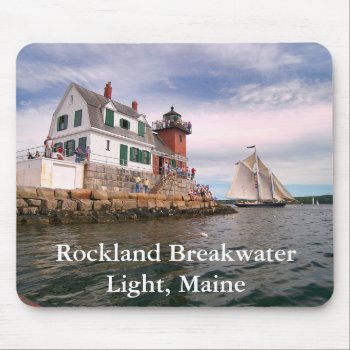 Rockland Breakwater Light  Maine Mousepad by LighthouseGuy at Zazzle
