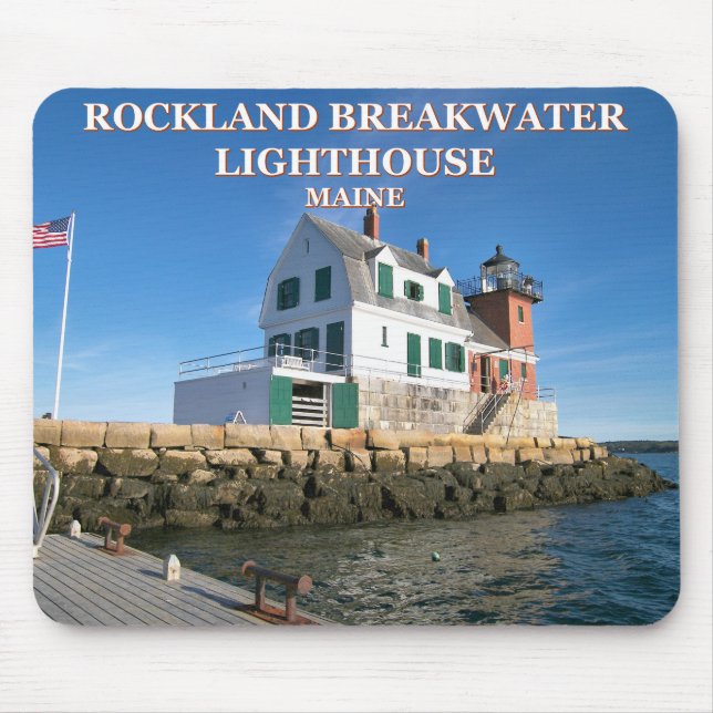Rockland Breakwater Lighthouse, Maine Mousepad (Front)