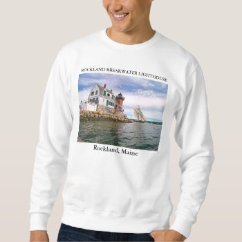 Rockland Breakwater Lighthouse  Maine Sweatshirt by LighthouseGuy at Zazzle