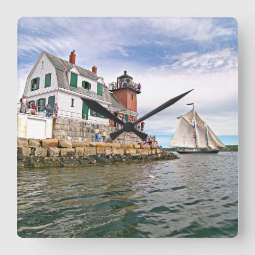 Rockland Breakwater Lighthouse Maine Wall Clock