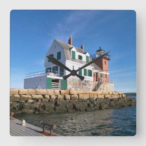 Rockland Breakwater Lighthouse Maine Wall Clock