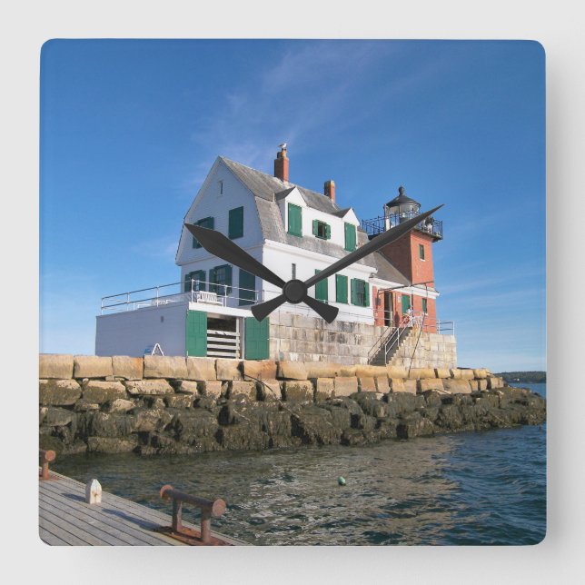 Rockland Breakwater Lighthouse, Maine Wall Clock (Front)