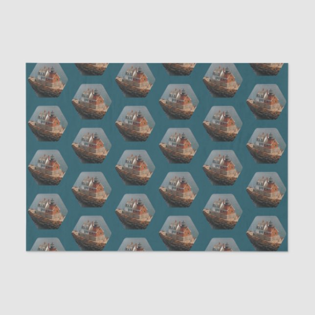 Rockland Breakwater Maine Lighthouse Tissue Paper (Front)