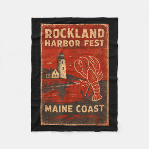 Rockland harbor fest shirt lobster lighthouse main fleece blanket