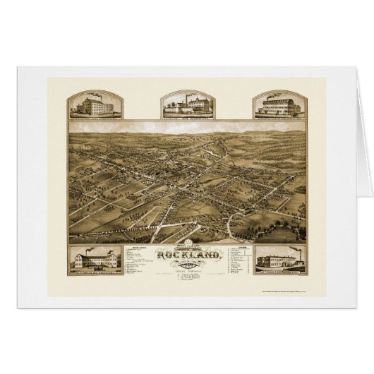 Rockland, MA Panoramic Map - 1881 Cards (Front Horizontal)