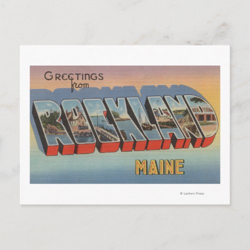 Rockland Maine _ Large Letter Scenes Postcard