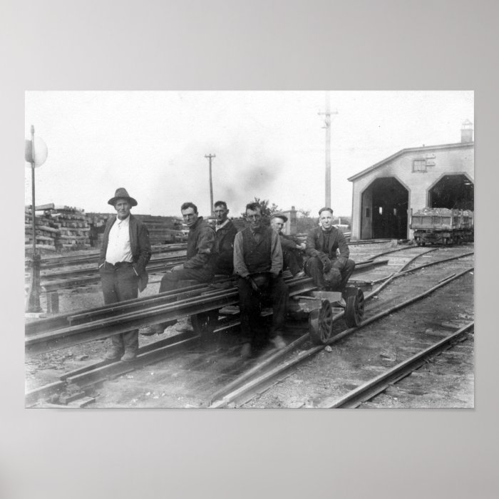 Rockland, Maine Lime Rock Railroad Workers Poster