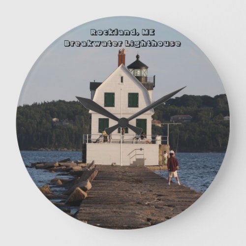 Rockland ME Breakwater Lighthouse Large Clock