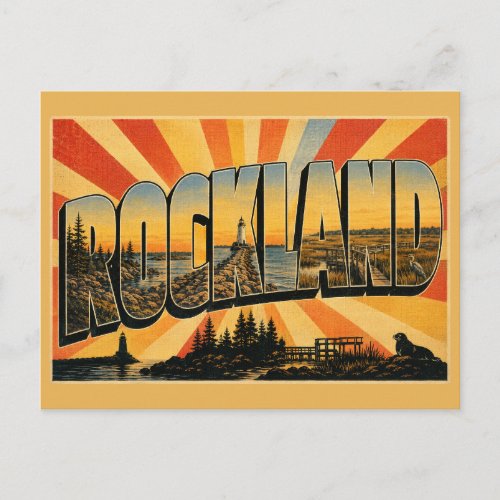 Rockland ME Vintage Travel Art Postcard