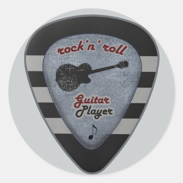 rock'n' roll forever classic round sticker (Front)