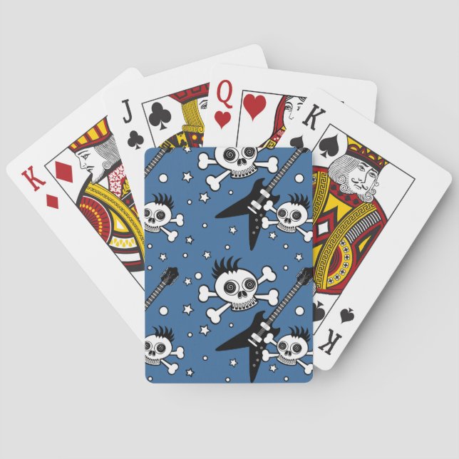 Rock'n Skulls with Guitars Poker Cards (Back)