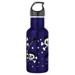 Rock'n Skulls with Guitars Stainless Steel Water Bottle