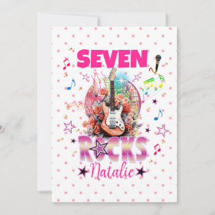 Rock'n'Roll Guitar Musical Birthday Girl Rockstar Invitation