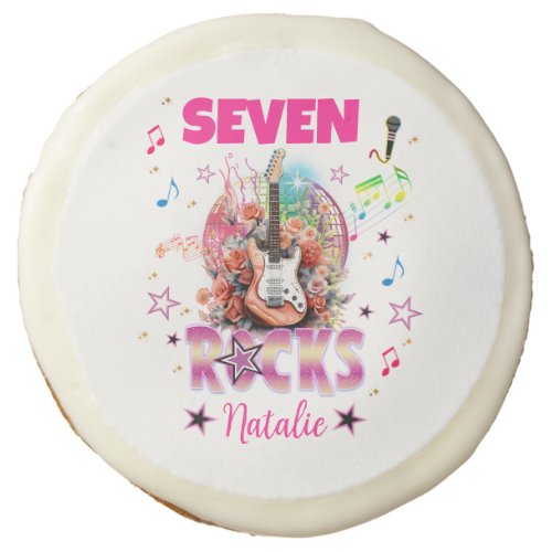 RocknRoll Guitar Musical Birthday Girl Rockstar  Sugar Cookie