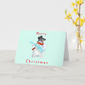 Rock N Roll Snowman Merry Christmas Customizable Card Zazzle