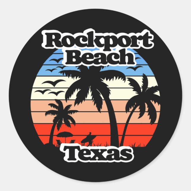 Rockport Beach Texas Classic Round Sticker (Front)