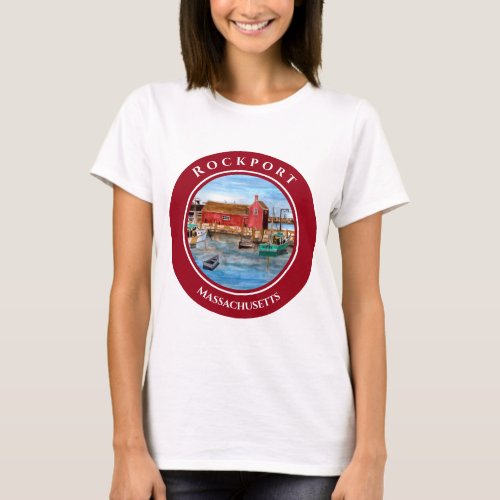 Rockport Harbor Massachusetts New England T_Shirt