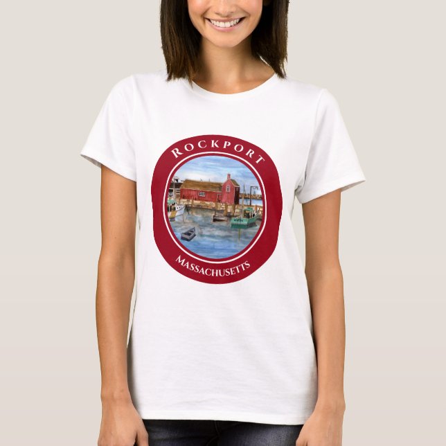Rockport Harbor Massachusetts New England T-Shirt (Front)