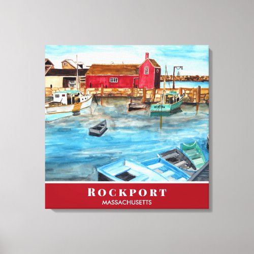 Rockport Harbor Massachusetts New England USA Canvas Print