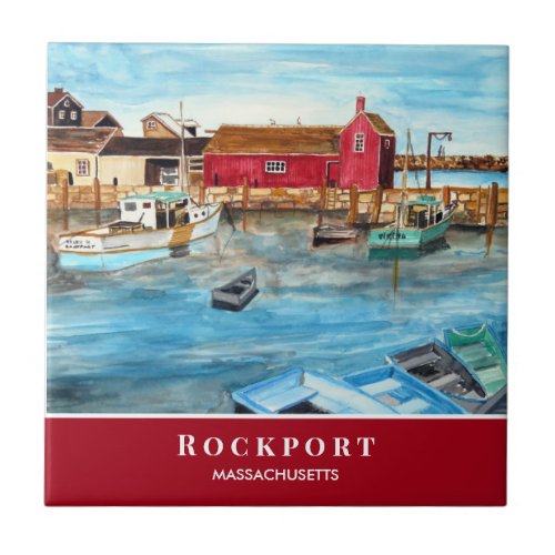 Rockport Harbor Massachusetts New England USA Ceramic Tile