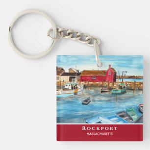 Rockport Harbor Massachusetts New England USA Keychain