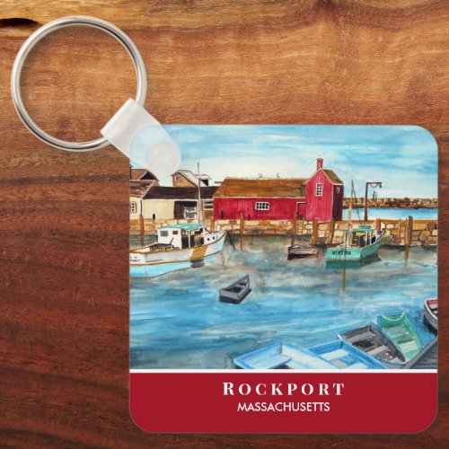 Rockport Harbor Massachusetts New England USA Keychain