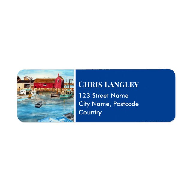 Rockport Harbor Massachusetts New England USA Label (Front)