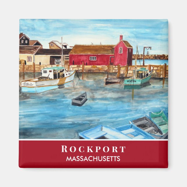 Rockport Harbor Massachusetts New England USA Magnet (Front)