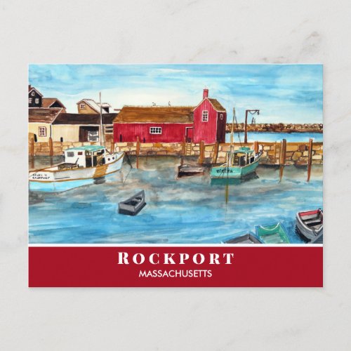 Rockport Harbor Massachusetts New England USA Postcard