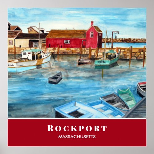 Rockport Harbor Massachusetts New England USA Poster