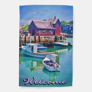 Rockport, MA "Welcome" Garden Flag