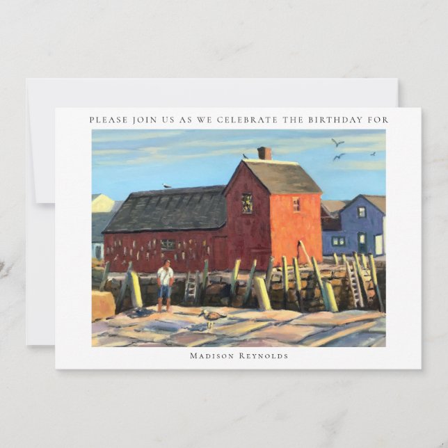Rockport MASS Scenic Motif #1 Fishing Shack Invitation (Front)