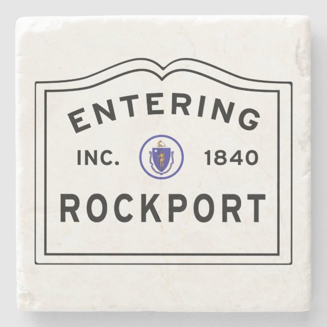 Rockport Massachusetts Entering Stone Coaster (Front)