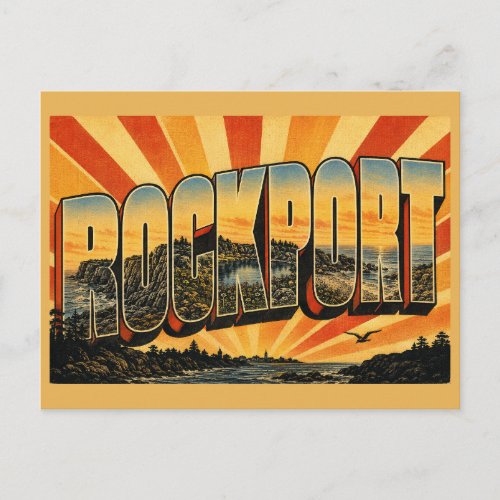 Rockport Massachusetts Granite Cliffs Quarry Art Postcard