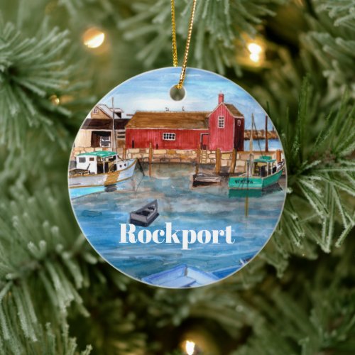 Rockport Massachussetts New England Painting Ceramic Ornament