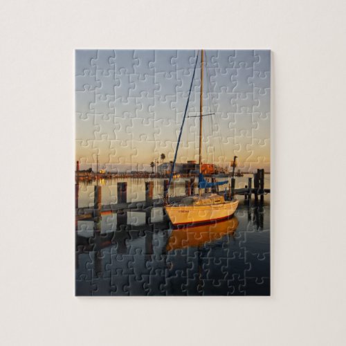 Rockport Texas harbor at sunset Jigsaw Puzzle