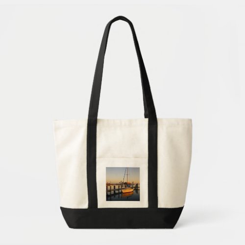 Rockport Texas harbor at sunset Tote Bag